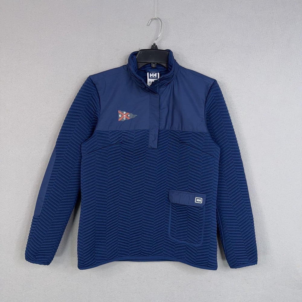 Helly Hansen Jacket Womens Small Blue Hybrid Fleece Pullover Sailing Logo GPYC